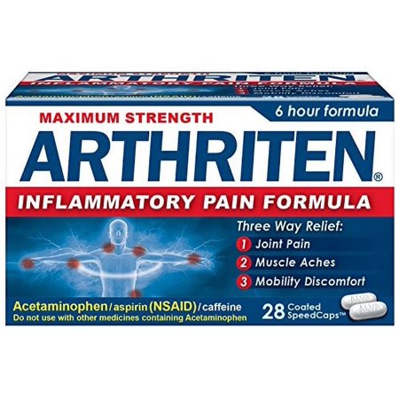 Arthriten Maximum Strength Inflammatory Pain Formula -28 Coated SpeedCaps (Pack of 12)