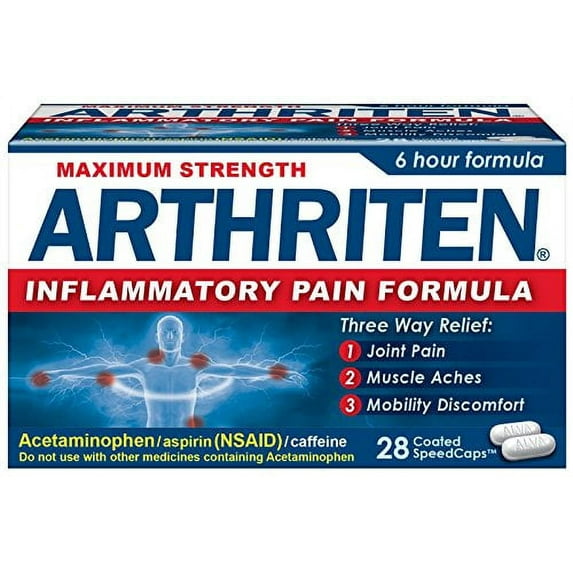 Arthriten Maximum Strength Inflammatory Pain Formula -28 Coated SpeedCaps