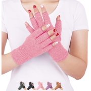 Arthritis Compression Gloves Relieve Pain from Rheumatoid, RSI,Carpal Tunnel, Hand Gloves Fingerless for Computer Typing and Dailywork, Support for Hands and Joints (S, Purple)