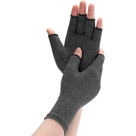 Arthritis Compression Gloves Relieve Pain from Rheumatoid, RSI, Carpal Tunnel,Tendonitis, Fit for Women & Men - Open Finger