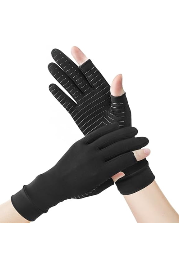 Arthritis Gloves,Copper Infused Compression Gloves,Copper Gloves Fingerless for Women Men for Arthritis Pain Relief,Swelling,Rheumatoid,Typing,Hand Support (1 Pair,Medium)