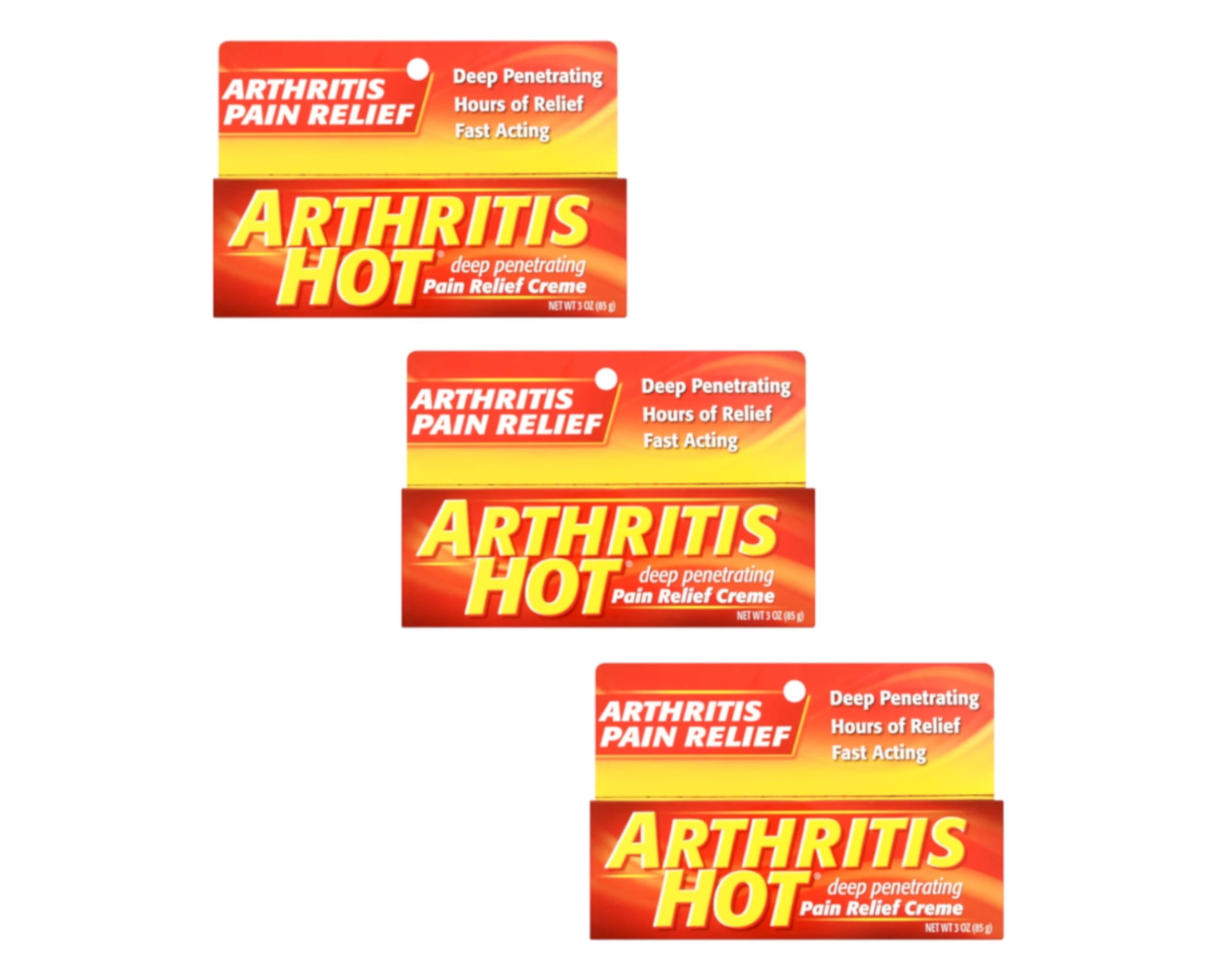Arthritis Hot Pain Relief Creme 3 oz (Pack of 3)