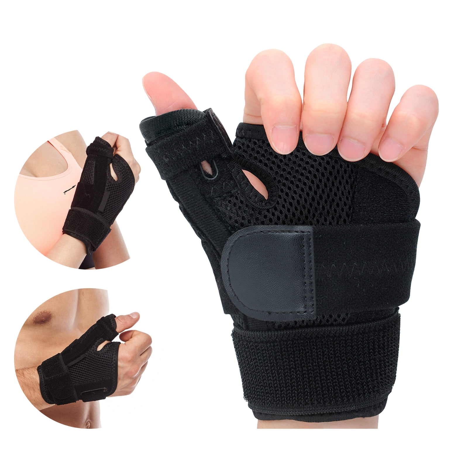 Arthritis Thumb Splint,Spica Support Brace for Right and Left Hand,CMC Osteoarthritis Restriction for Pain,Sprains,Strains,Carpal Tunnel \u0026 Trigger Finger,Immobilizer Wrist Strap,Black