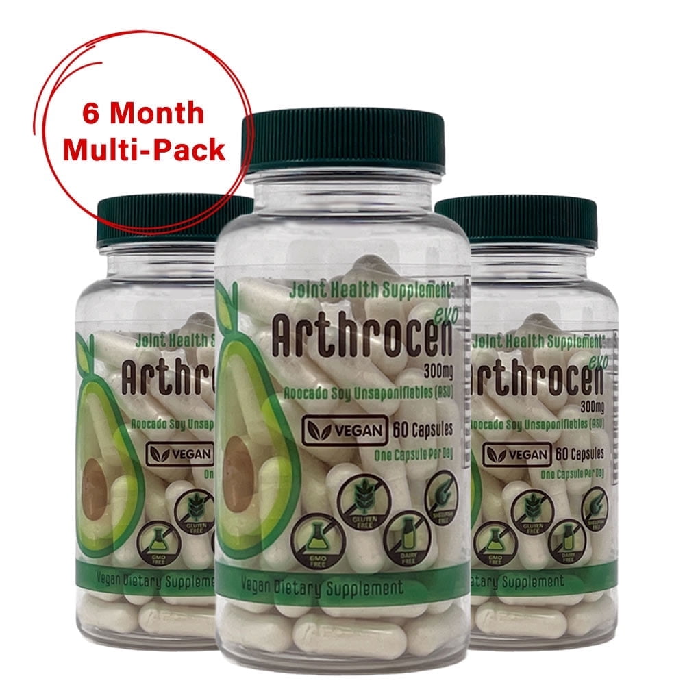 Arthrocen EVO Vegan Joint Health Supplement, 300Mg Avocado Soy Unsaponifiable, 60 Day Supply, One Capsule Per Day (6 Months)