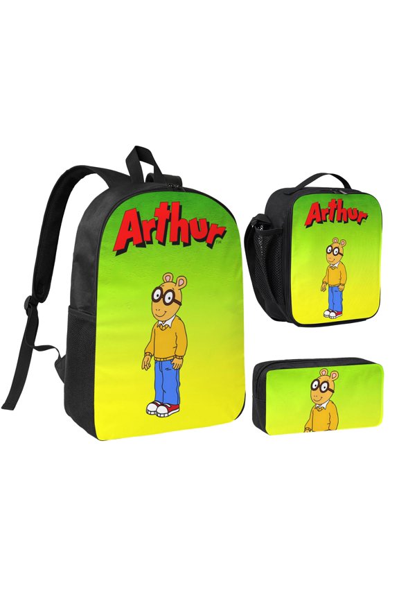 Arthur 3 Piece Backpack Set With Lunch Bag Pencil Case , High Capacity Bookbag With Lunch Box Pen Box Workplace Travel