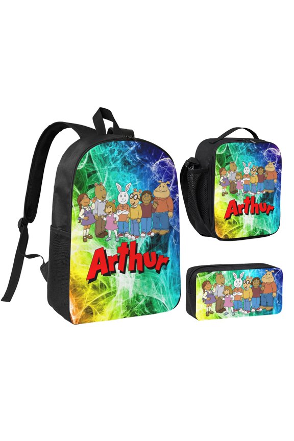 Arthur 3 Piece Backpack Set With Lunch Bag Pencil Case , High Capacity Bookbag With Lunch Box Pen Box Workplace Travel