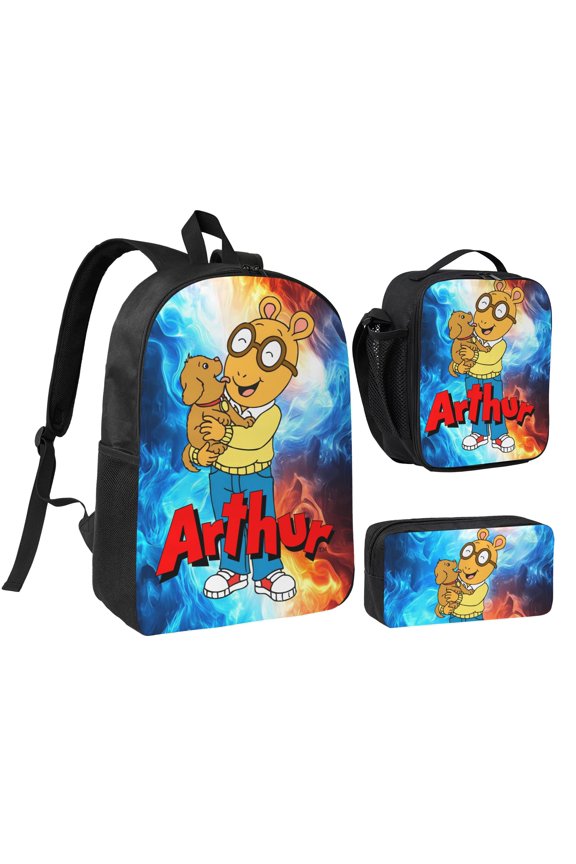 Arthur 3 Piece Backpack Set With Lunch Bag Pencil Case , High Capacity Bookbag With Lunch Box Pen Box Workplace Travel