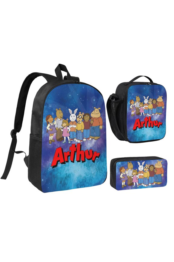 Arthur 3 Piece Backpack Set With Lunch Bag Pencil Case , High Capacity Bookbag With Lunch Box Pen Box Workplace Travel