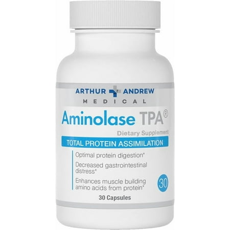 Arthur Andrew Medical, Aminolase TPA, Total Protein Assimilation, Optimal Protein Absorption and Decreased Gas and Bloating, Vegan, Non-GMO, 30 Capsules