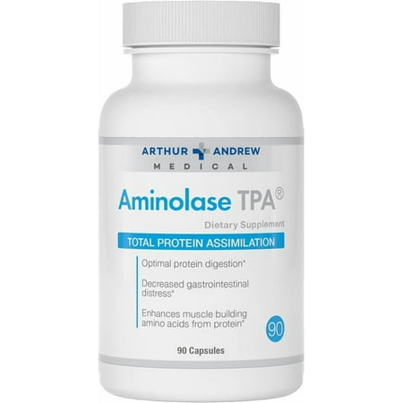 Arthur Andrew Medical, Aminolase TPA, Total Protein Assimilation, Optimal Protein Absorption and Decreased Gas and Bloating, Vegan, Non-GMO, 90 Capsules