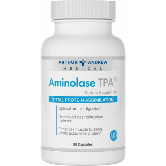 Arthur Andrew Medical, Aminolase TPA, Total Protein Assimilation, Optimal Protein Absorption and Decreased Gas and Bloating, Vegan, Non-GMO, 90 Capsules