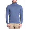 thumbnail image 1 of Arthur Black Men's Solid Heather Blue Pullover Cotton Blend Turtleneck Sweater, 1 of 12