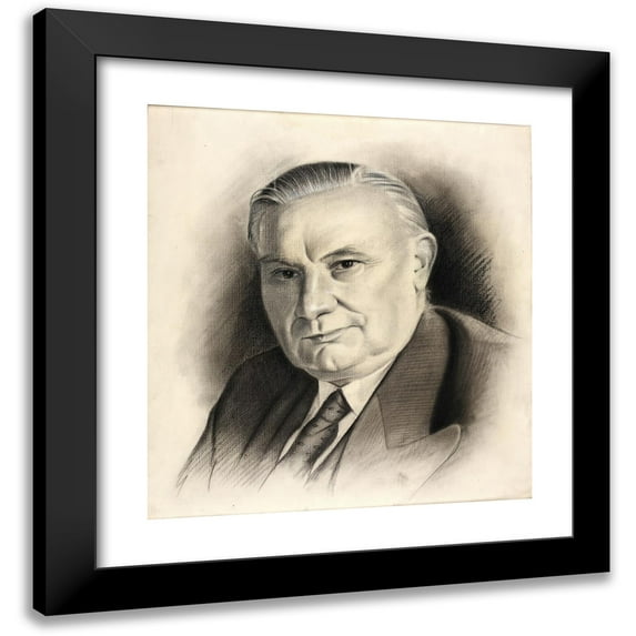 Arthur Boughey 20x21 Black Modern Framed Museum Art Print Titled - Ernest Bevin (Between 1939 and 1946)