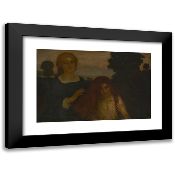 Arthur Bowen Davies 14x11 Black Modern Framed Museum Art Print Titled - Rose To Rose (ca. 1890-1900)