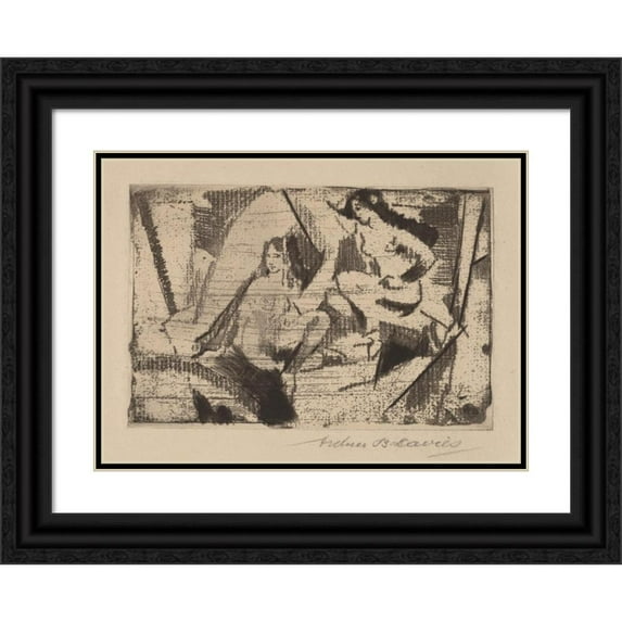 Arthur Bowen Davies 24x18 Black Ornate Framed Double Matted Museum Art Print Titled: Apparition (1914)