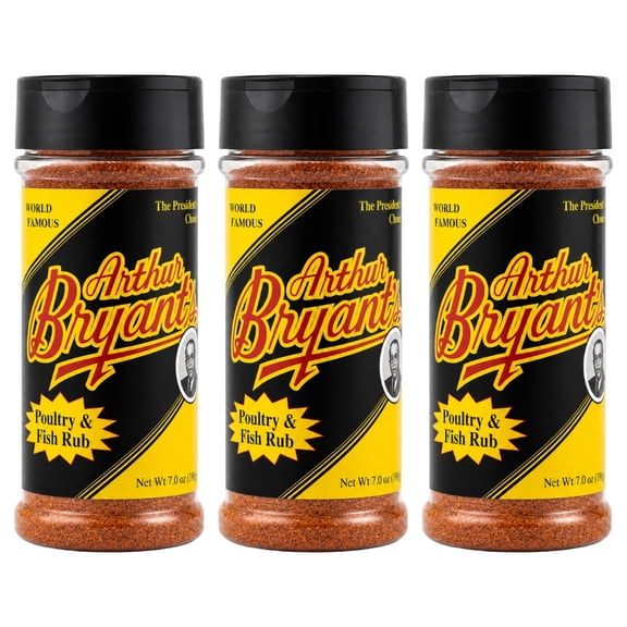 Arthur Bryants Poultry & Fish Rub, 6 oz, 3 Pack  Kansas City BBQ Dry Rub Seasoning for Chicken, Turkey, Fish, Seafood, Grilling & Smoking
