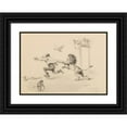 thumbnail image 1 of Arthur Burdett Frost 14x11 Black Ornate Wood Framed Double Matted Museum Art Print Titled: Lion Attack, 1 of 5