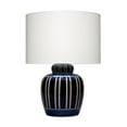 thumbnail image 1 of J&D Designs Arthur Ceramic Table Lamp with Linen Shade Navy Blue, 1 of 3