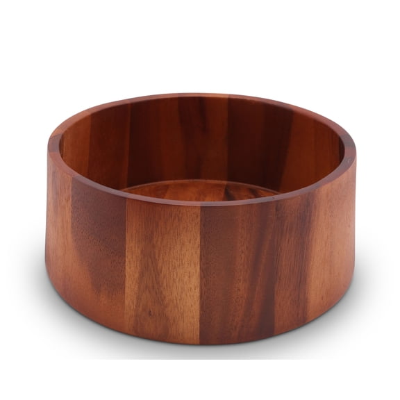 Arthur Court Acacia Wood Serving Bowl for Fruits or Salads Tulip Shape Style Large 12" Diameter x 4.5" Tall Wooden Single Bowl