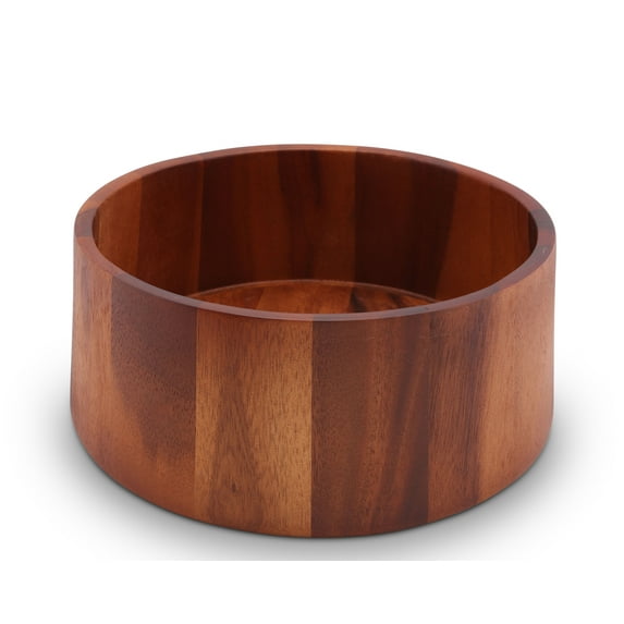 Arthur Court Acacia Wood Serving Bowl for Fruits or Salads Tulip Shape Style Large 12" Diameter x 4.5" Tall Wooden Single Bowl