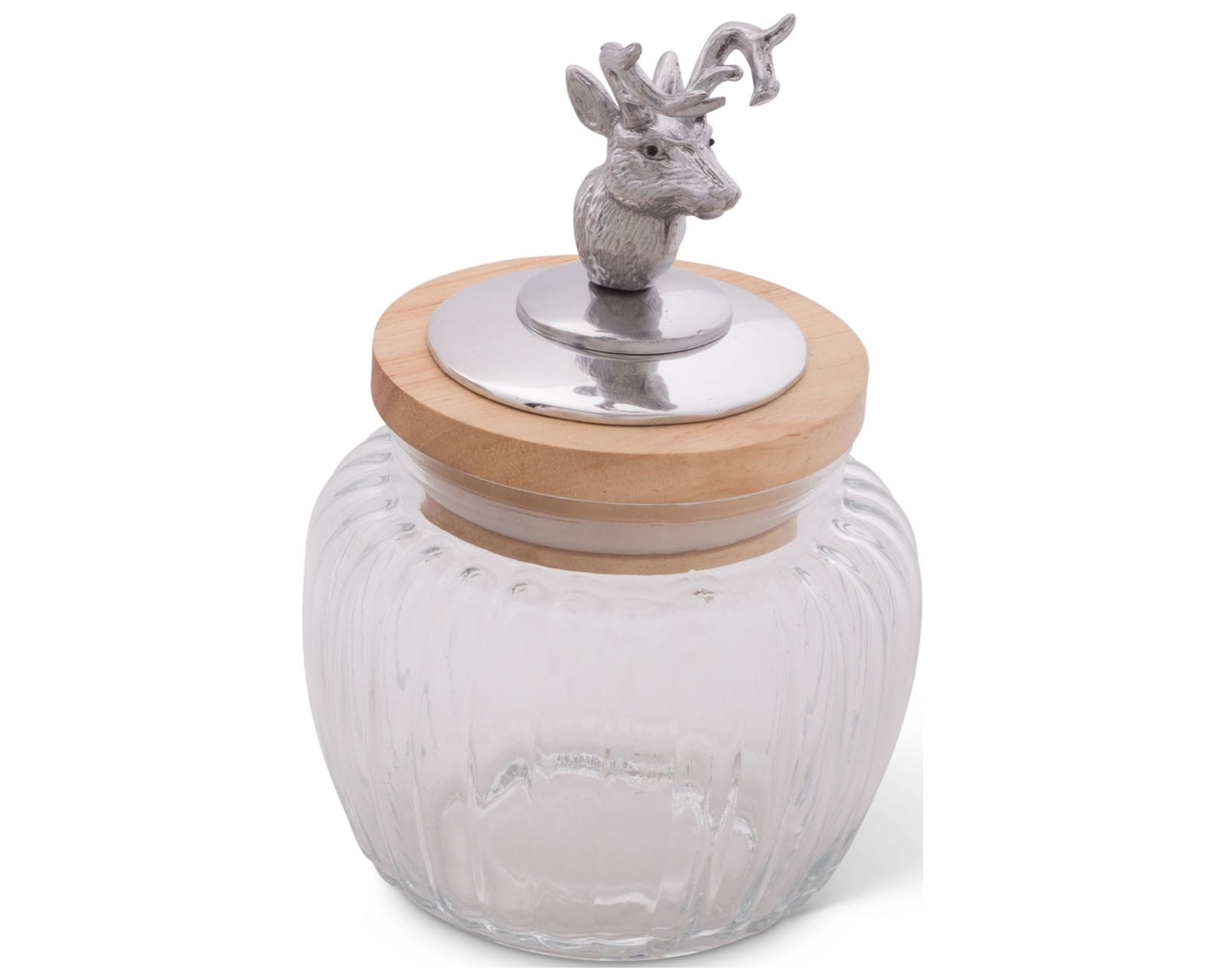 Arthur Court Canister Glass for Kitchen with Rubber Airtight Seal for Food Storage Deer / Elk