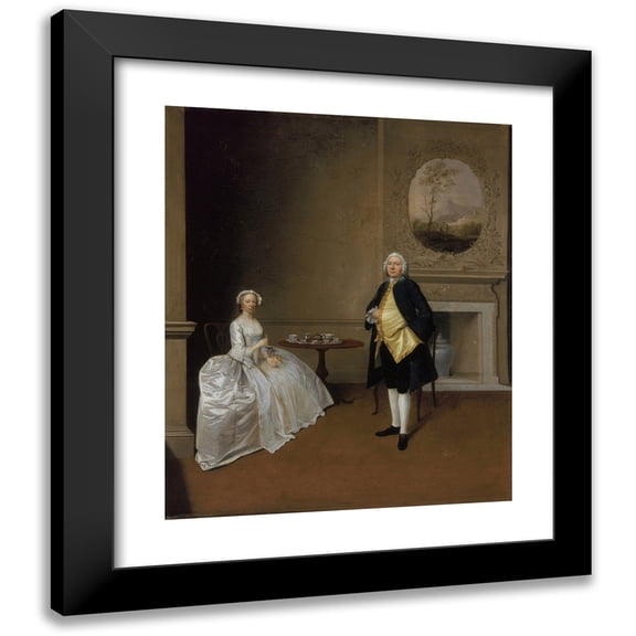 Arthur Devis 12x14 Black Modern Framed Museum Art Print Titled - Mr. and Mrs. Hill (1750 - 1751)