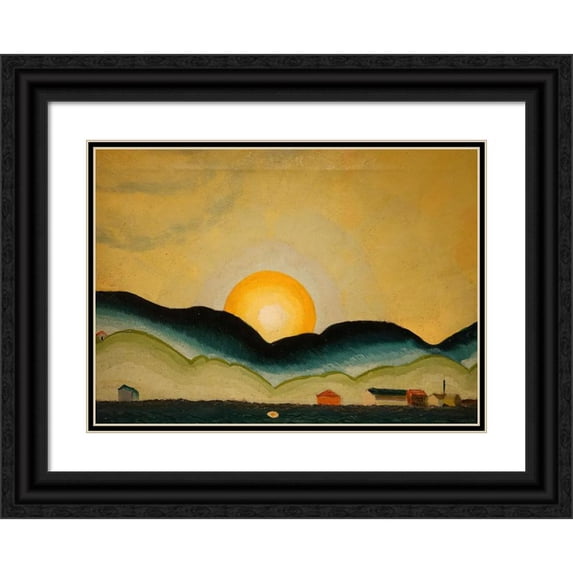 Arthur Dove 14x11 Black Ornate Wood Framed Double Matted Museum Art Print Titled: Northport Harbor (1929)