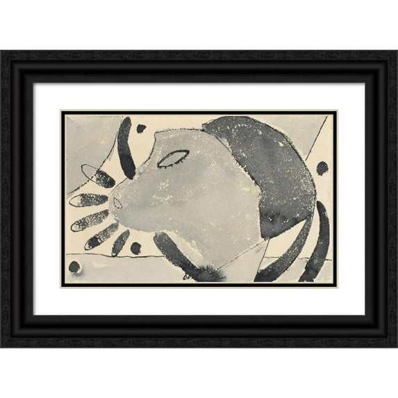 Arthur Dove 18x13 Black Ornate Wood Framed Double Matted Museum Art Print Titled - There was a Cat Somewhere (circa 1940)