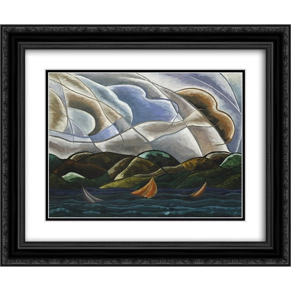 Arthur Dove 2x Matted 24x20 Black Ornate Framed Art Print 'Clouds and Water'
