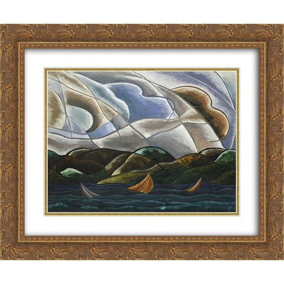 Arthur Dove 2x Matted 24x20 Gold Ornate Framed Art Print 'Clouds and Water'