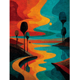 thumbnail image 1 of Arthur Dove Sunrise Northport Harbor Canvas Wall Art, Classic American Art Living Room Wall Decor, 1 of 8