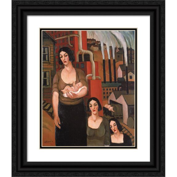Arthur Durston 20x24 Black Ornate Framed Double Matted Museum Art Print Titled: Industry (1934)