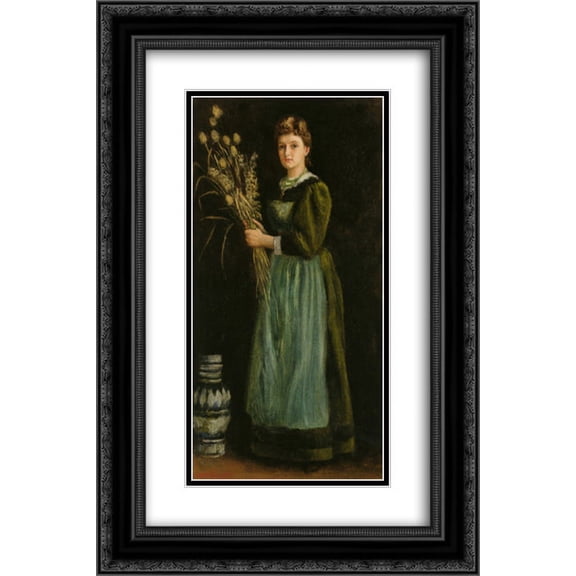 Arthur Hughes 2x Matted 18x24 Black Ornate Framed Art Print 'Lucy Hill'