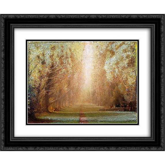 Arthur Lowe 2x Matted 24x20 Black Ornate Framed Art Print 'Clifton Grove, Clifton Hall, Nottingham'