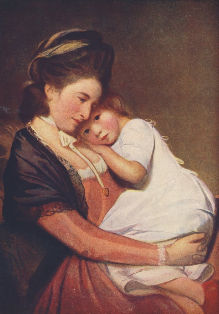 Arthur Mees Childrens Enc 1930s Mother & Child Canvas Art - George Romney (18 x 24)