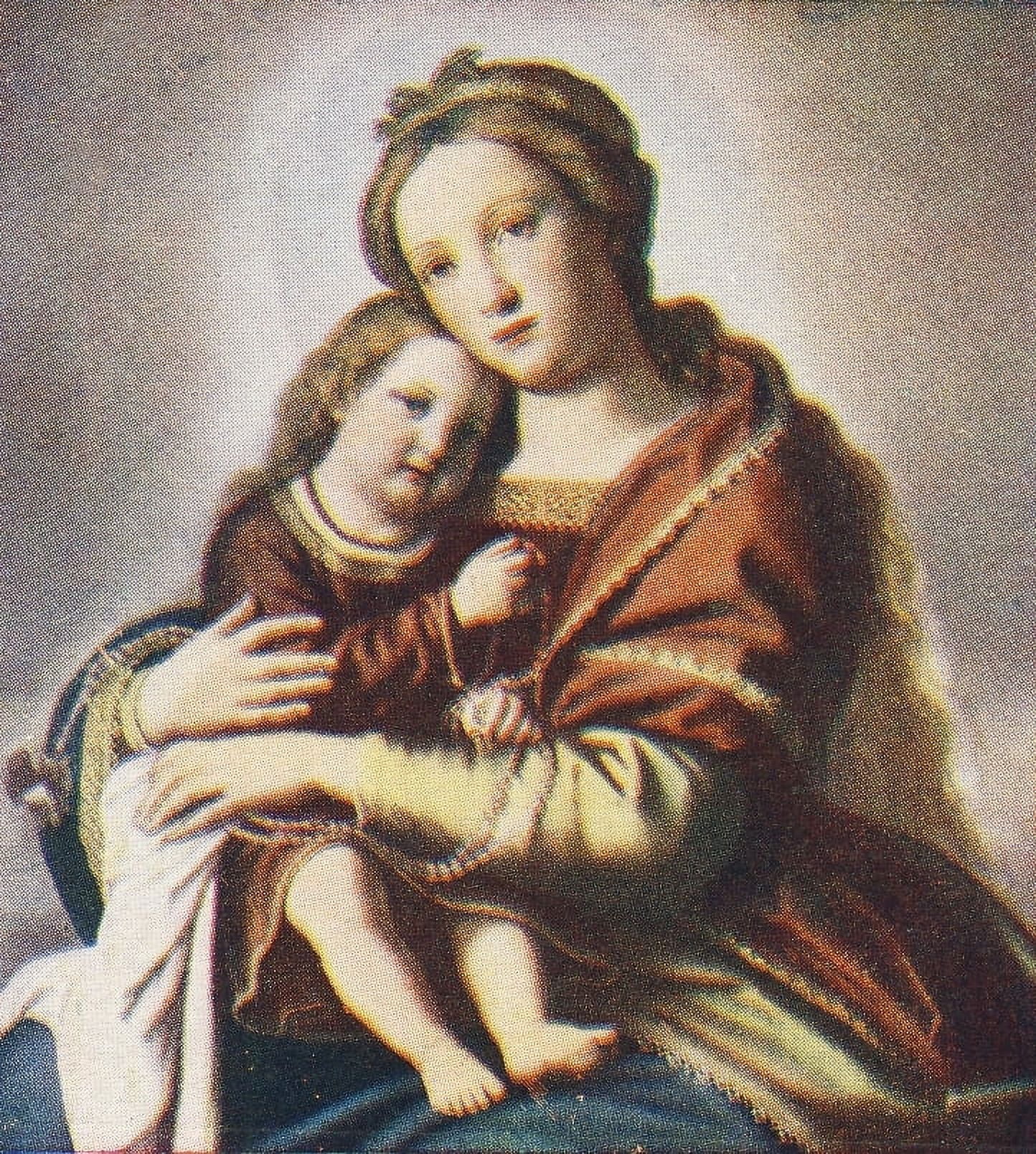Arthur Mees Childrens Enc 1930s Virgin & Child Canvas Art - Giovanni da Sassoferrato (24 x 36)