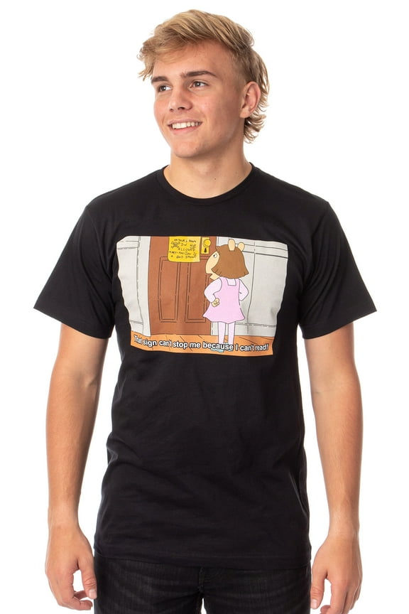 Arthur Mens' D.W. Can't Read Meme Graphic T-Shirt