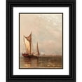 thumbnail image 1 of Arthur Quartley 20x24 Black Ornate Framed Double Matted Museum Art Print Titled: On the Hudson (1878), 1 of 5