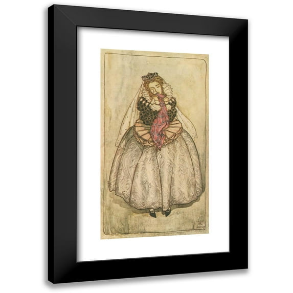 Arthur Rackham 10x14 Black Modern Framed Museum Art Print Titled - The Duchess Shed Tears Large as Marrow-Fat Peas. (1911)