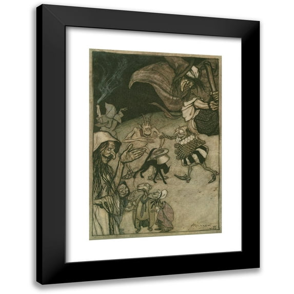 Arthur Rackham 11x14 Black Modern Framed Museum Art Print Titled - Witches and Warlocks, Ghosts, Goblins and Ghouls (1911)