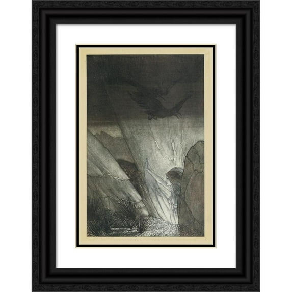 Arthur Rackham 11x14 Black Ornate Wood Framed Double Matted Museum Art Print Titled: ‘Hey! Come Hither, and Stop Me This Cranny! (1910)