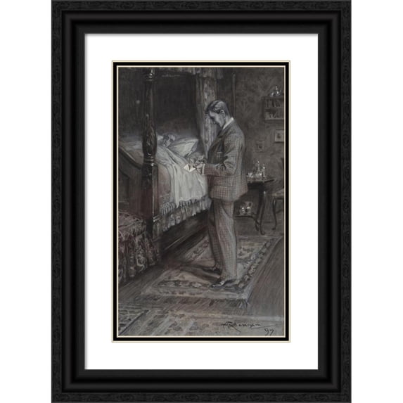 Arthur Rackham 11x14 Black Ornate Wood Framed Double Matted Museum Art Print Titled: The Grey Lady Pl 6 (1897)