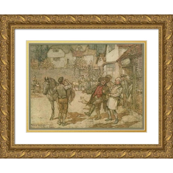 Arthur Rackham 14x11 Gold Ornate Wood Frame and Double Matted Museum Art Print Titled - When a Score of Ewes Had Brought in a Remarkable Profit. (1911)