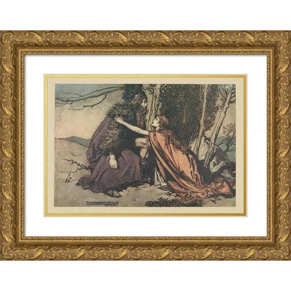 Arthur Rackham 18x14 Gold Ornate Wood Frame and Double Matted Museum Art Print Titled - ‘Father! Father! Tell Me What Ails Thee, with Dismay Thou Art Filling Thy Child! (1910)