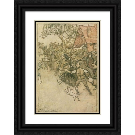 Arthur Rackham 18x24 Black Ornate Framed Double Matted Museum Art Print Titled: The Spectre of Tappington (1911)