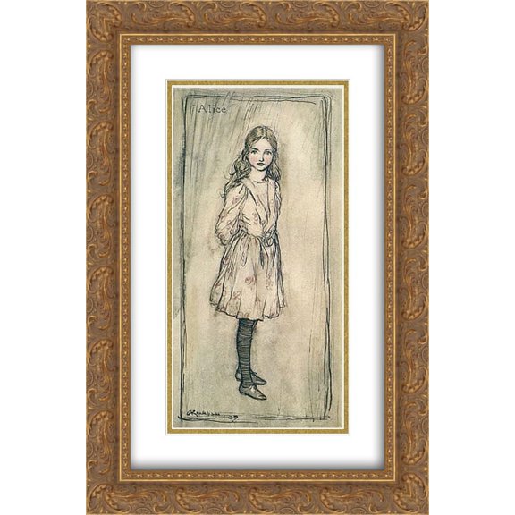 Arthur Rackham 2x Matted 16x24 Gold Ornate Framed Art Print 'Alice'