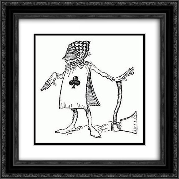 Arthur Rackham 2x Matted 20x20 Black Ornate Framed Art Print 'The executioner's argument was, that you couldn't cut off a head unless there was a body to cut it off from'