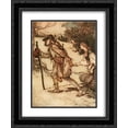 thumbnail image 1 of Arthur Rackham 2x Matted 20x24 Black Ornate Framed Art Print 'The Beggar took her by the hand and led her away', 1 of 2