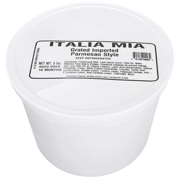 Arthur Schuman Italian Mia Grated Parmesan Cheese, 5 Pound -- 4 per case.
