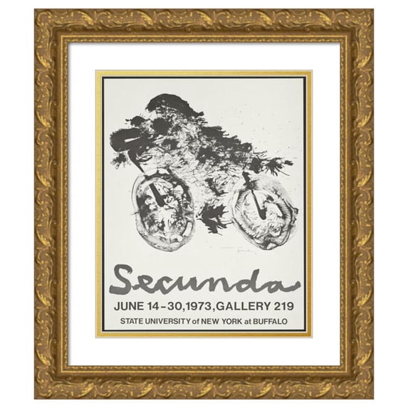 Arthur Secunda 15x18 Gold Ornate Wood Frame and Double Matted Museum Art Print Titled - Second (1973)
